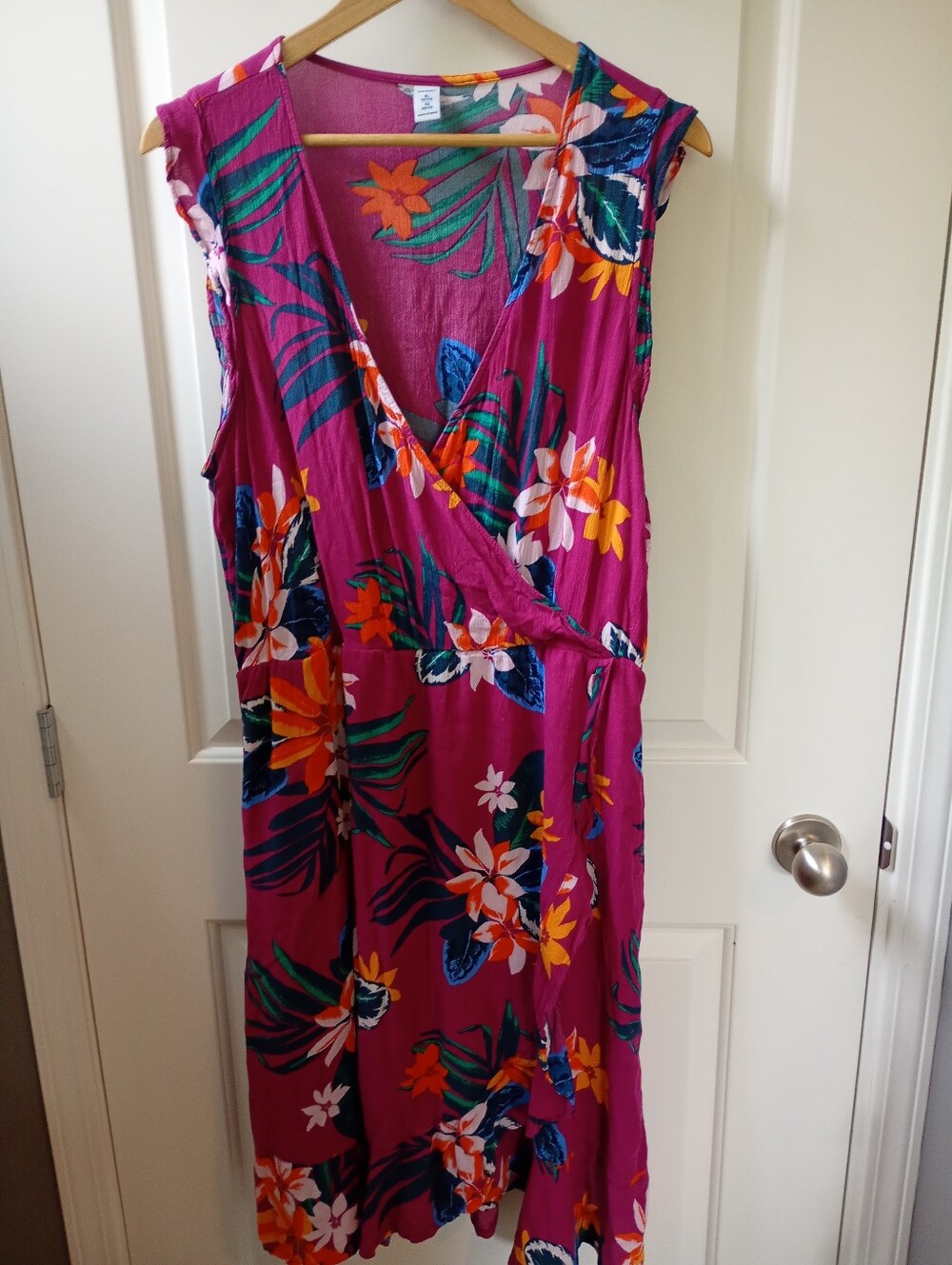 Old Navy Magenta Floral Maxi Dress XL (Petite)